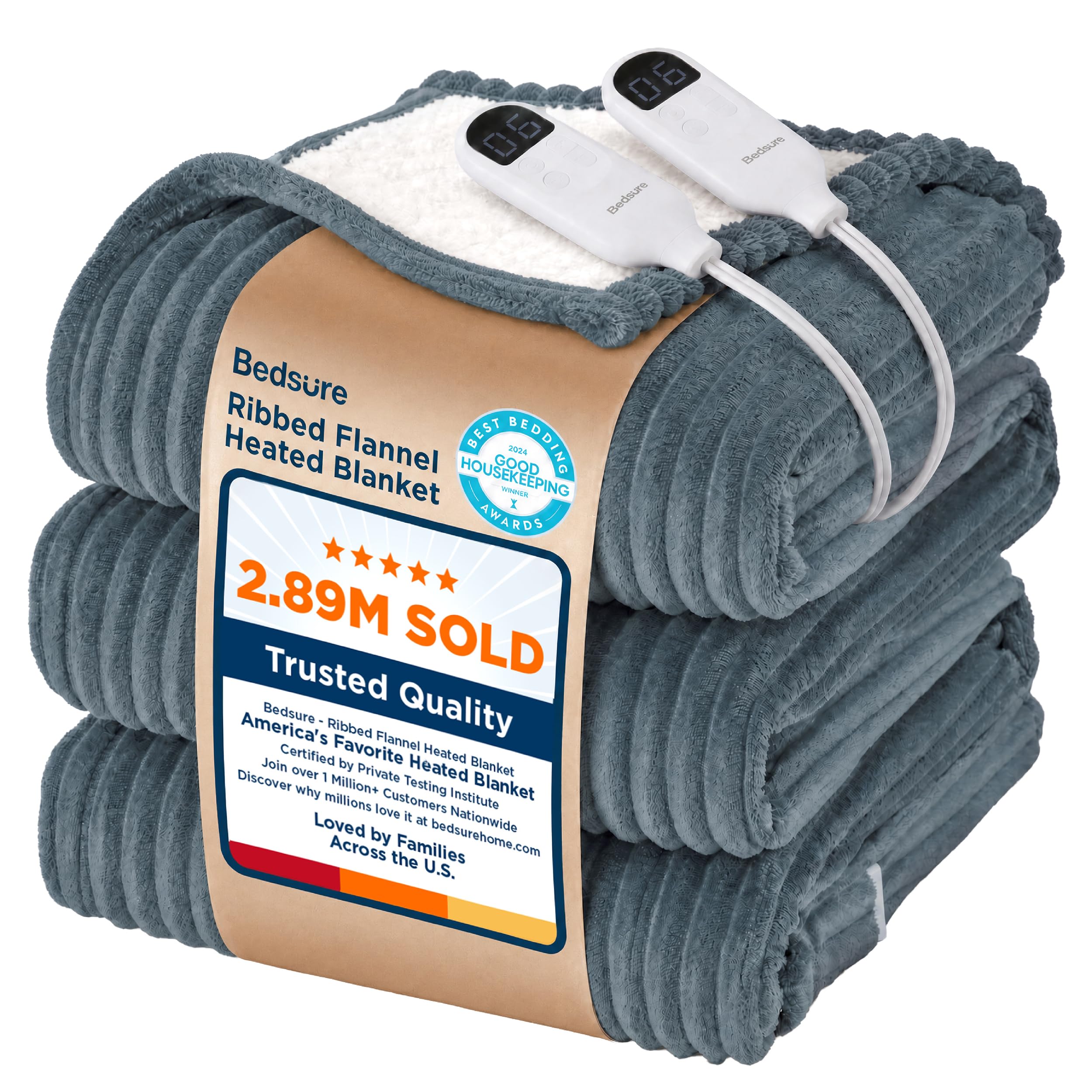 Bedsure couverture face avant montrant réglages et confort