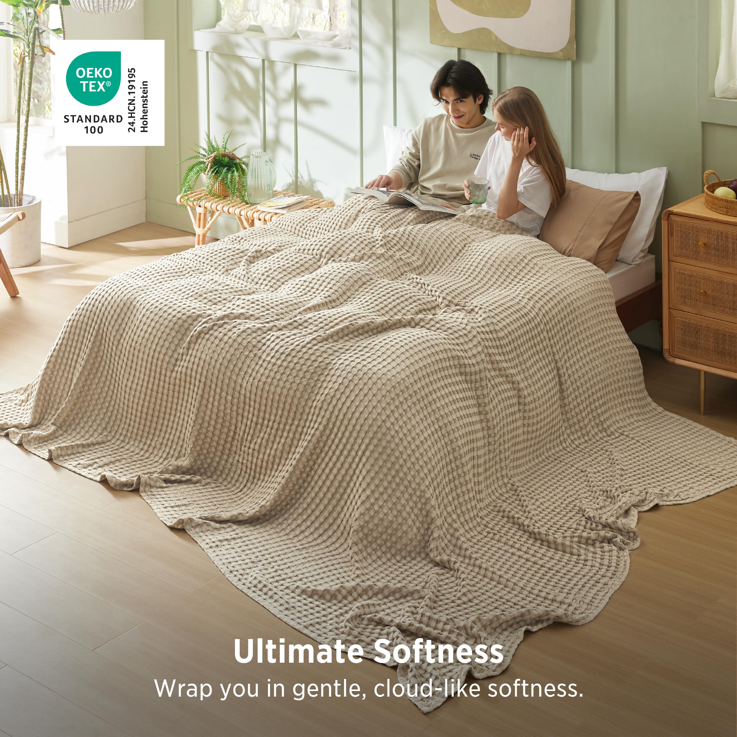 Bedsure retombée sur le lit démontrant tombé élégant et décoratif