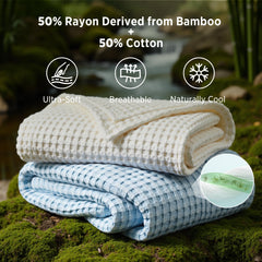 Bedsure gros plan texture gaufrée apportant douceur et aération