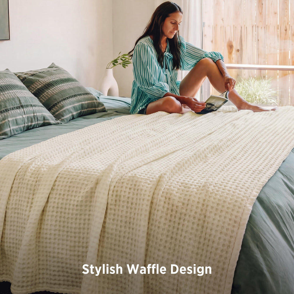 Bedsure couverture en usage montrant confort léger pour dormeur chaud