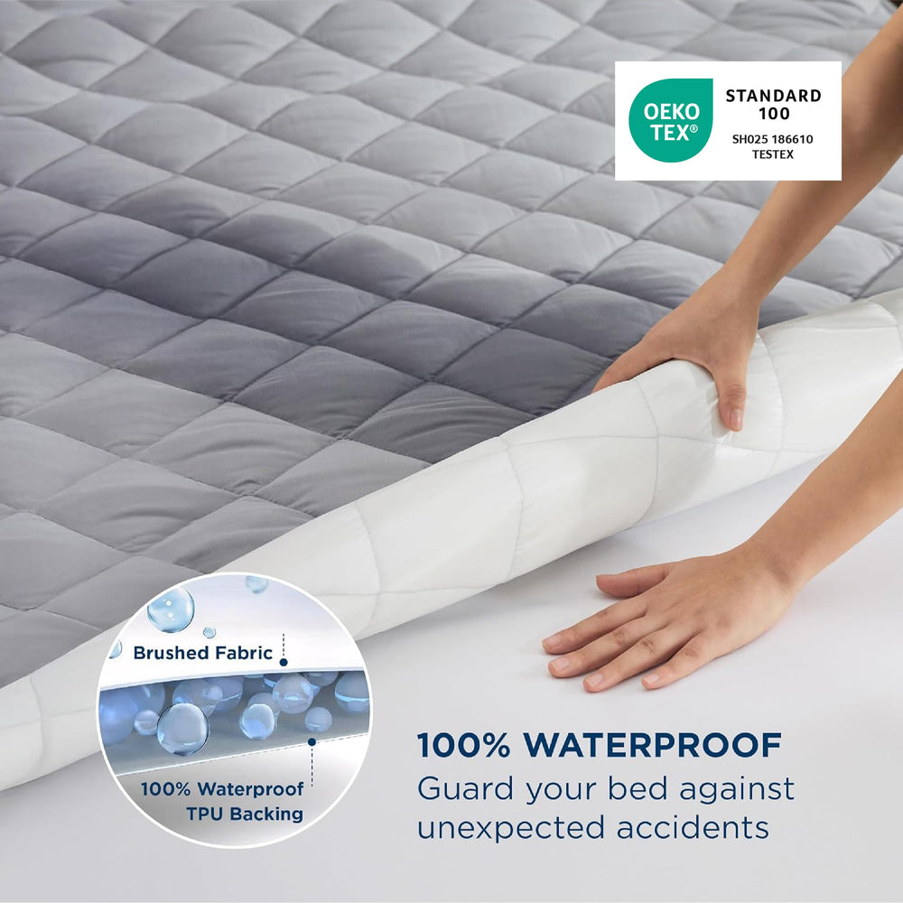 Bedsure détail du bord élastique assurant maintien sûr sur matelas profond