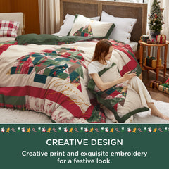 Bedsure gros plan broderie sapin pour relief décoratif et finition soignée