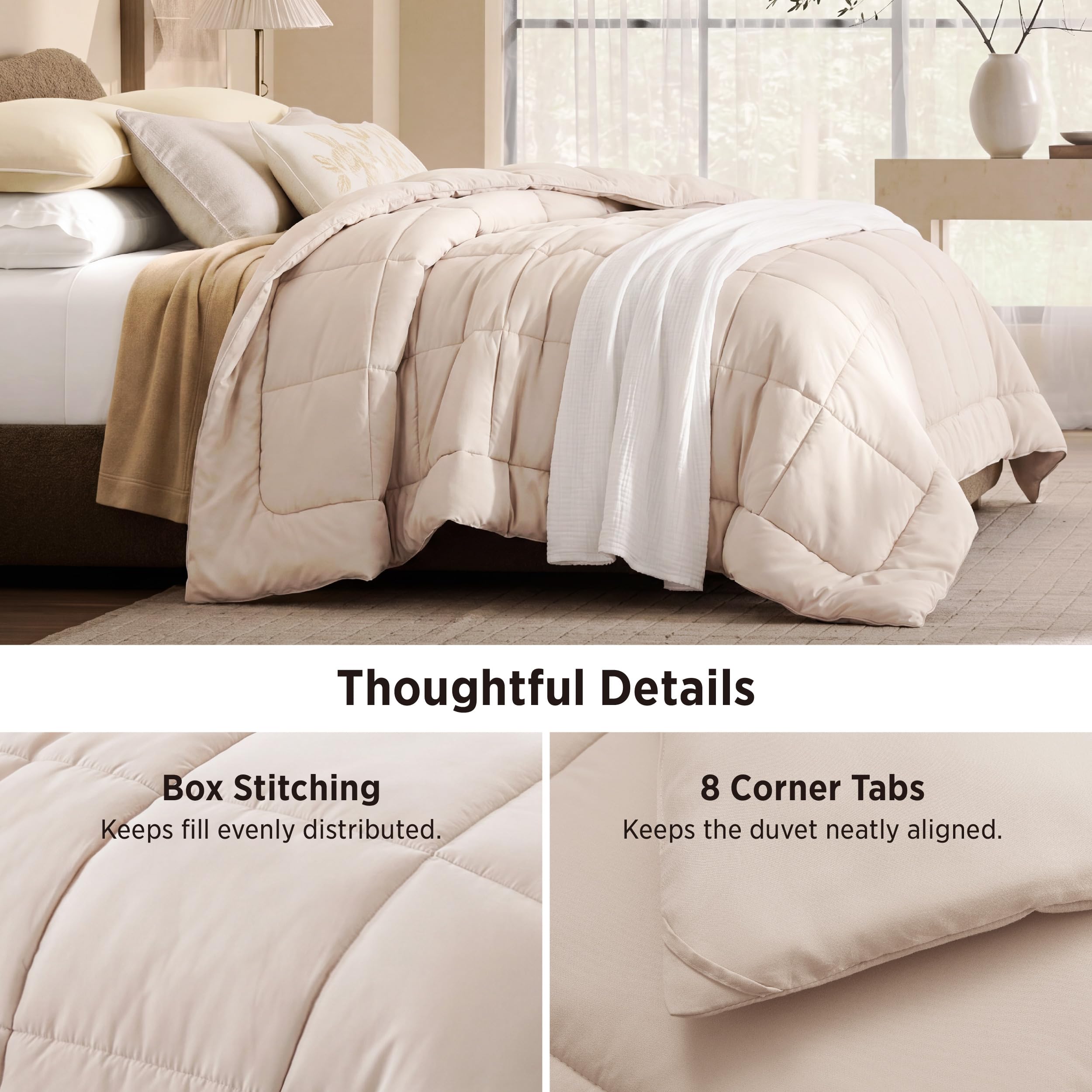 Bedsure détail du garnissage GentleSoft pour gonflant moelleux
