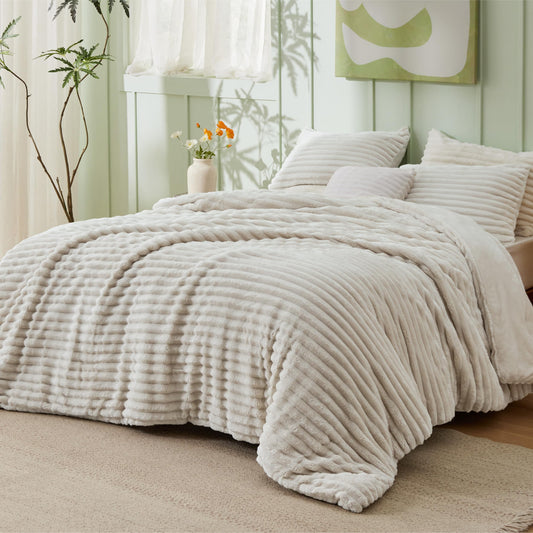 Bedsure gros plan sur la texture nervurée en flanelle apportant chaleur