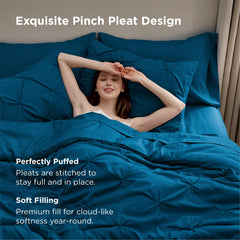 Bedsure détail du motif pinch pleat géométrique apportant style raffiné