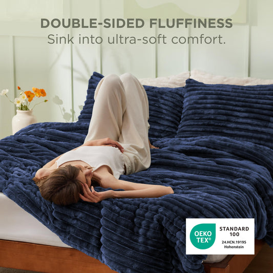 Bedsure gros plan flanelle douce illustrant texture confortable et chaleur