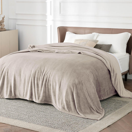 Bedsure gros plan texture microfibre offrant chaleur et moelleux
