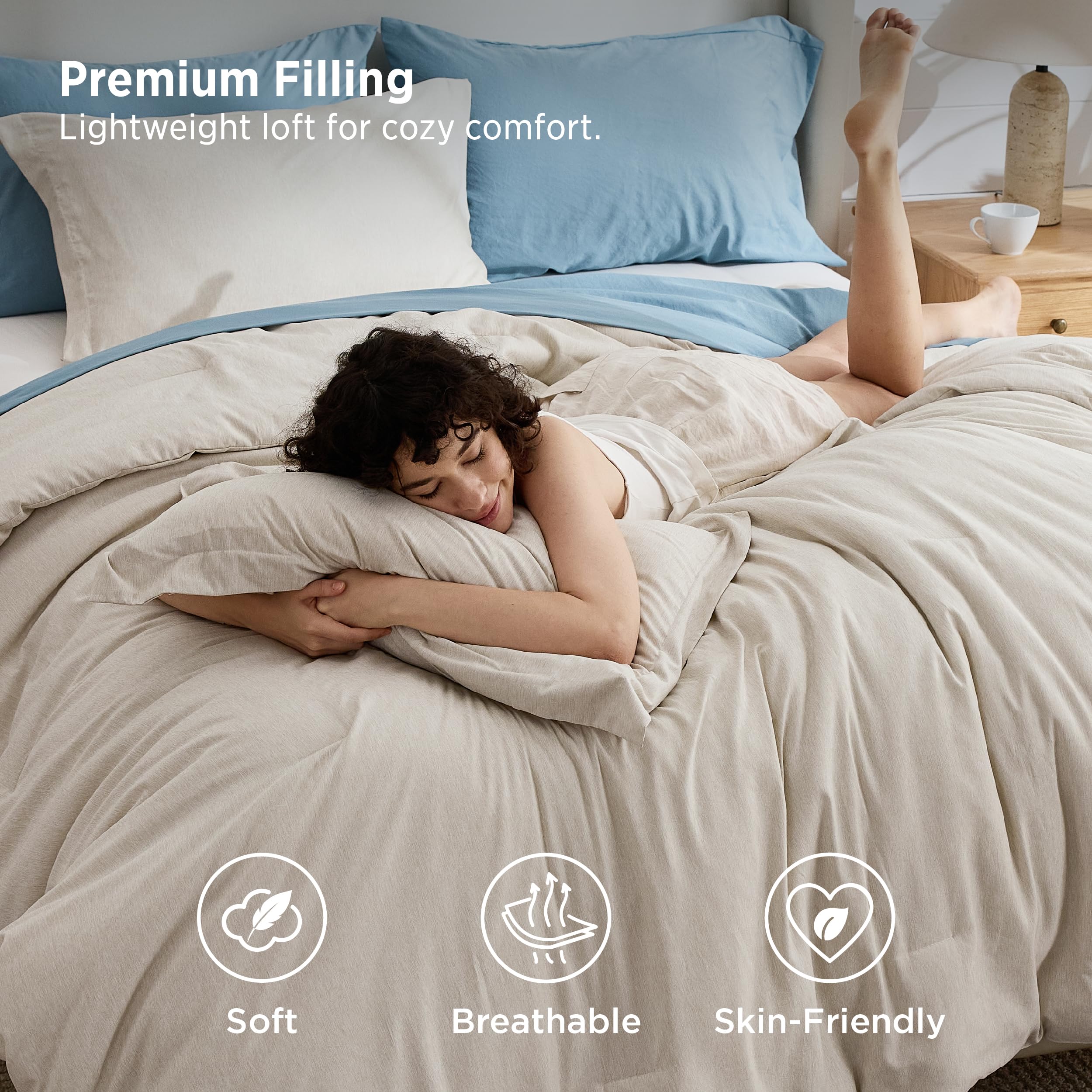 Bedsure gros plan sur la microfibre brossée montrant douceur et confort