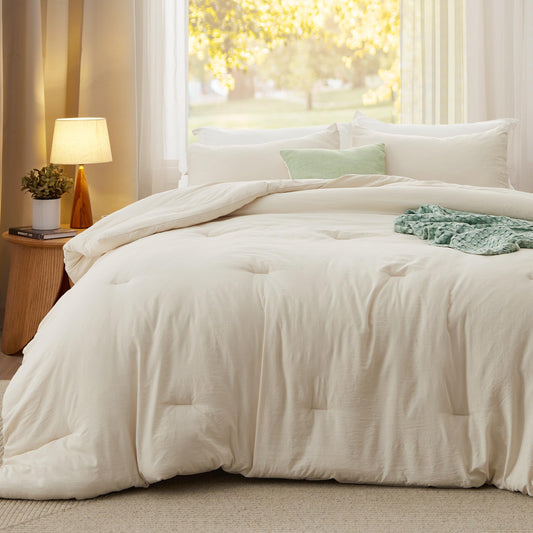 Bedsure gros plan texture pré-lavée douce montrant confort proche du coton