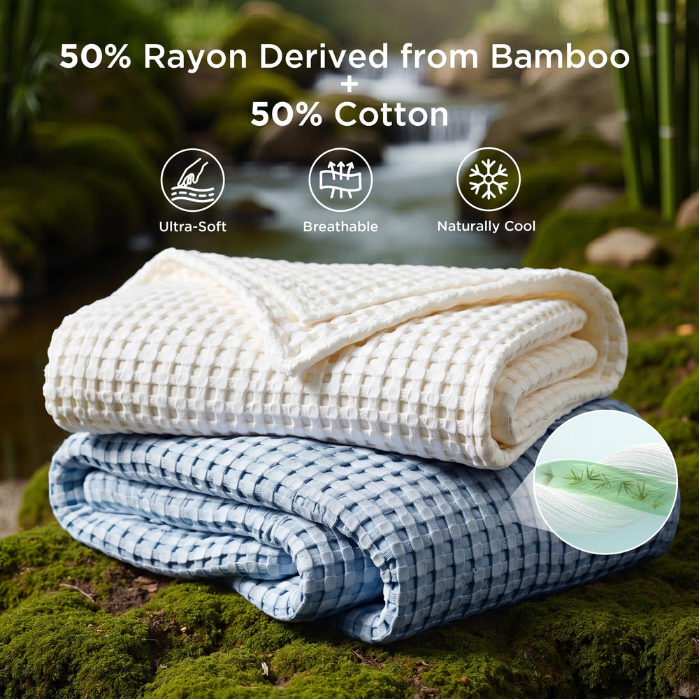 Bedsure gros plan texture gaufrée mettant en valeur respirabilité
