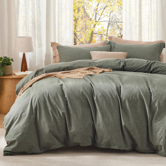 Bedsure gros plan du tissu coton soulignant respirabilité et douceur
