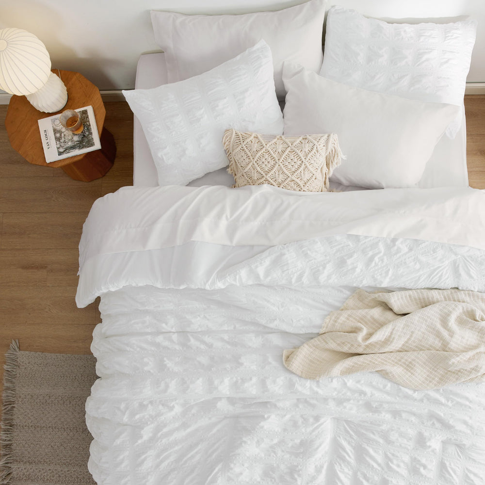 Bedsure détail ourlet et coin montrant couture solide et durabilité
