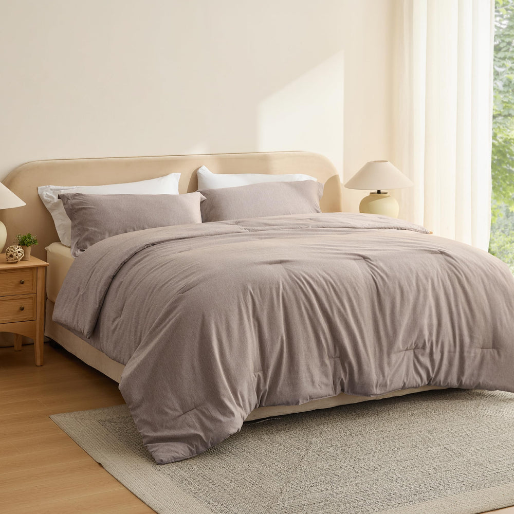 Bedsure gros plan tissu chiné montrant douceur et style discret