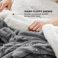 Bedsure gros plan sherpa montrant moelleux et isolation chaleureuse