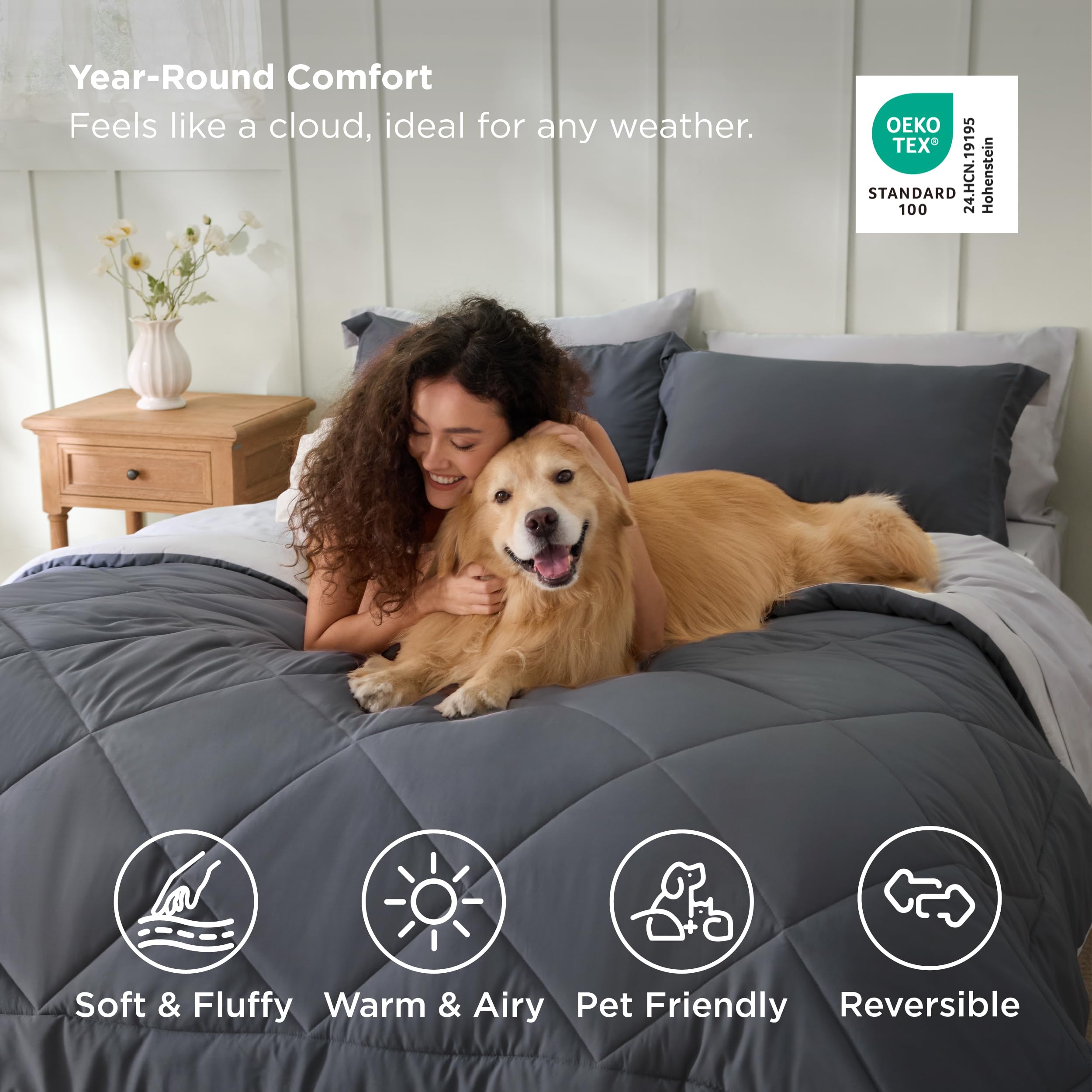 Bedsure drap-housse ajustable détail élastique, maintien sécurisé