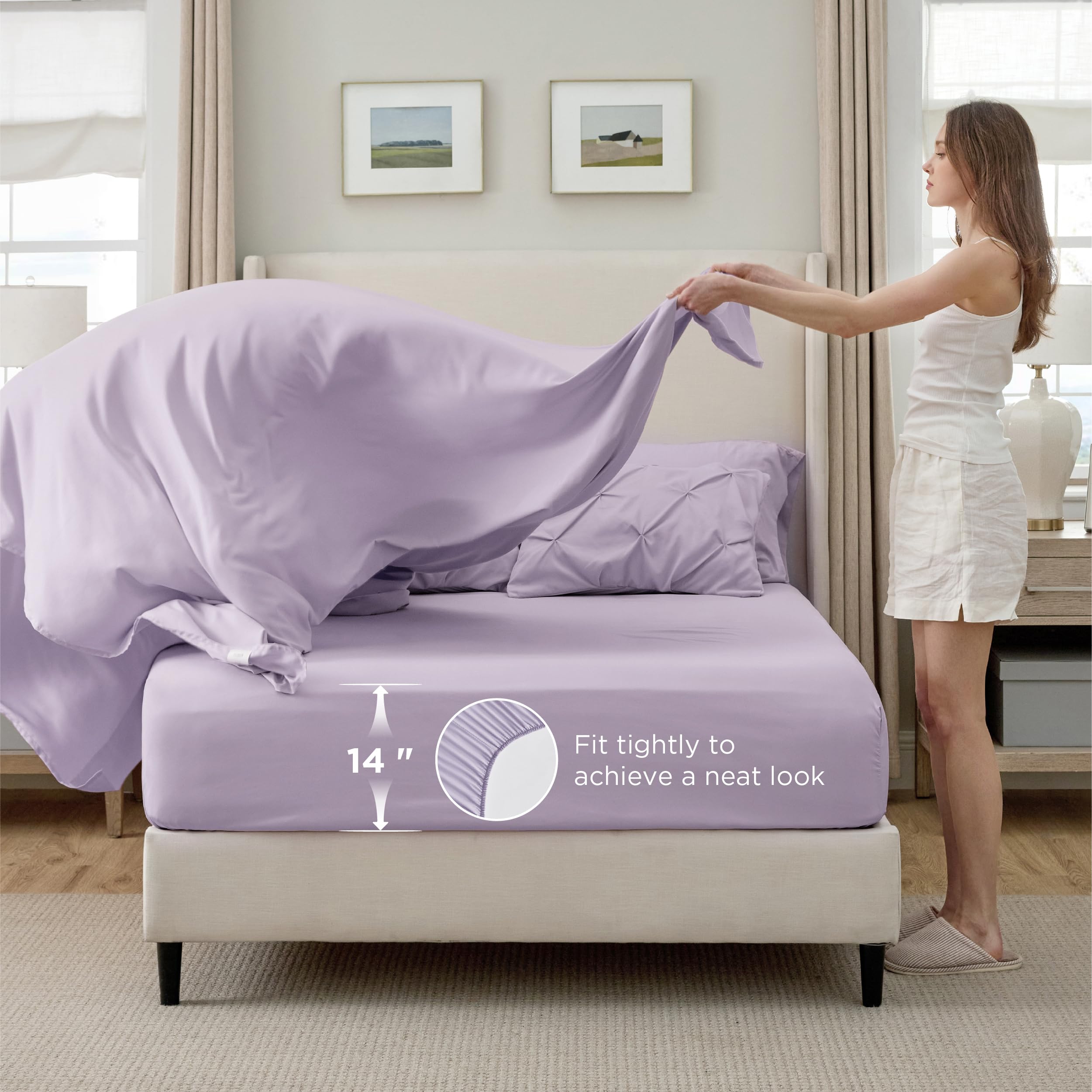 Bedsure drap-housse coin élastique maintien facile du matelas