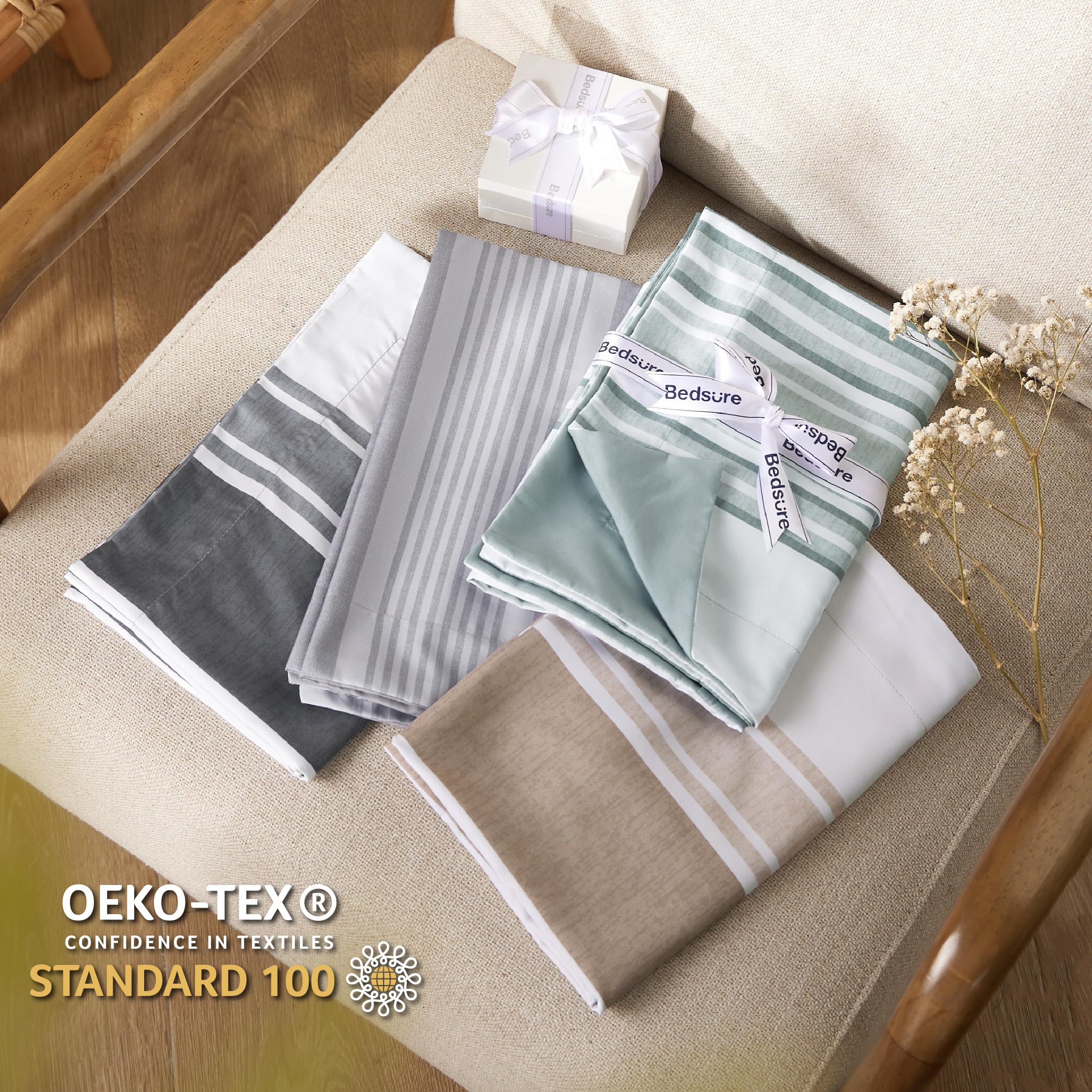 Bedsure drap-housse coin élastique montrant maintien net et ajustement