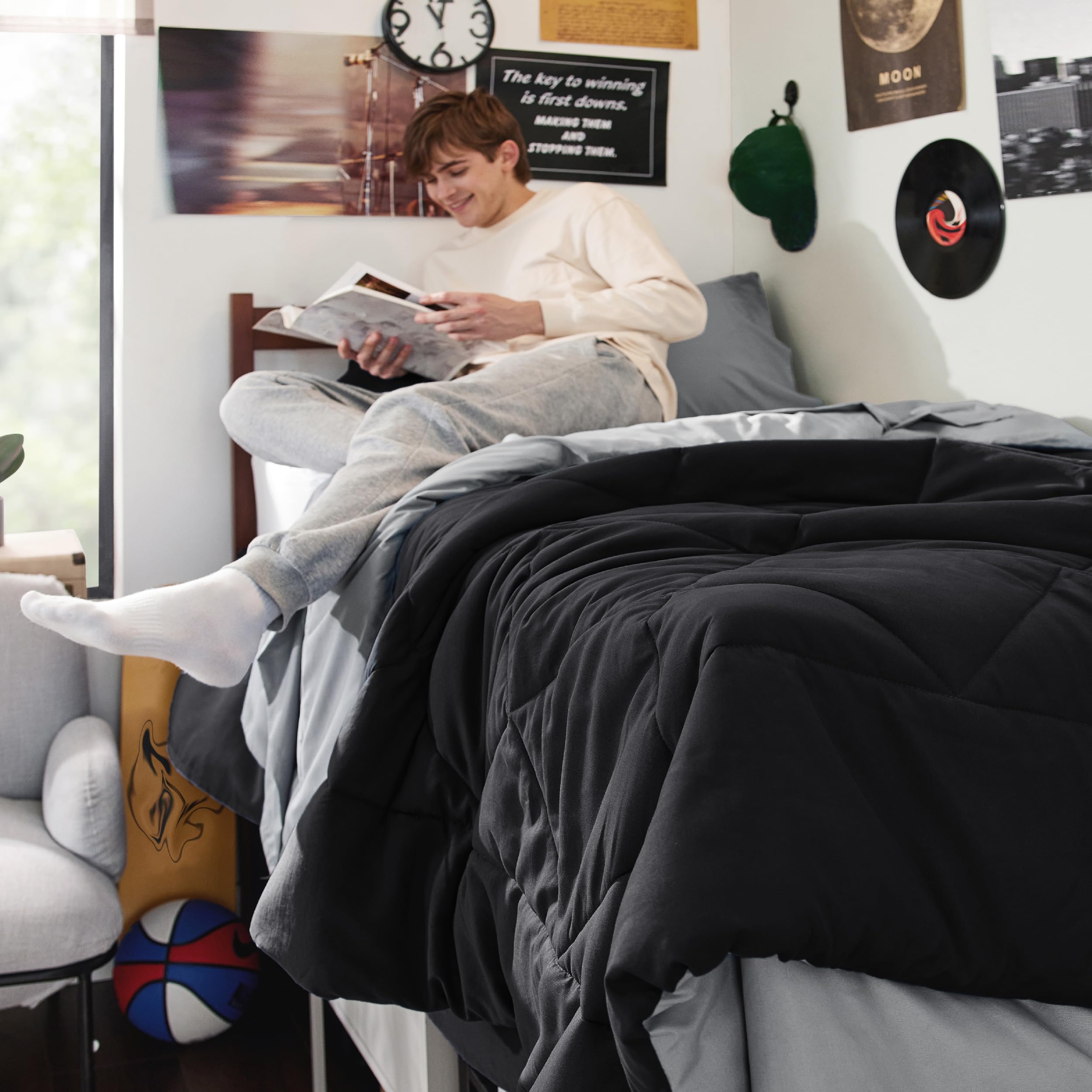 Bedsure drap-housse vu de côté adapté matelas jusqu'à 14" confort assuré