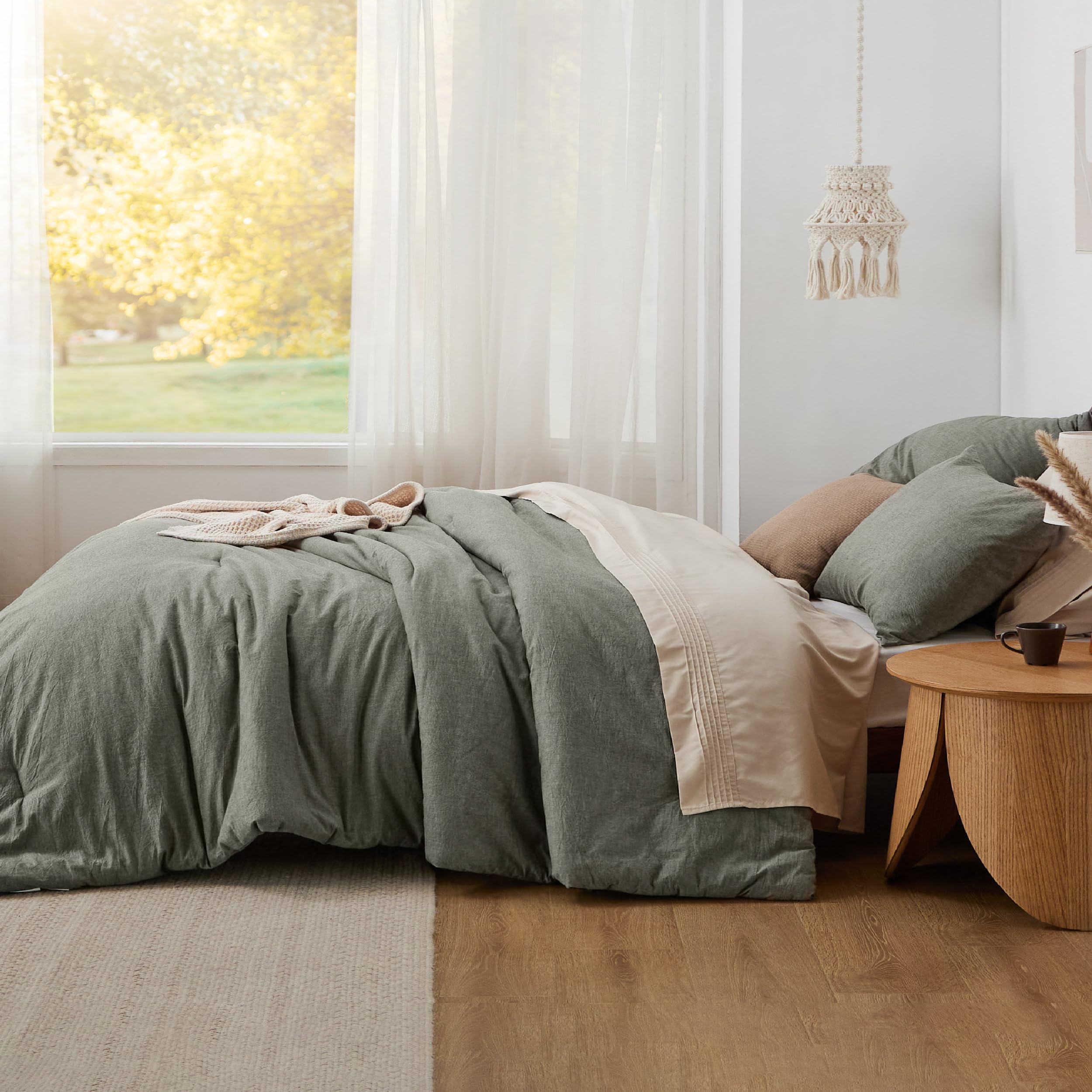 Bedsure comparaison d'échelle montrant dimensions King et couverture complète