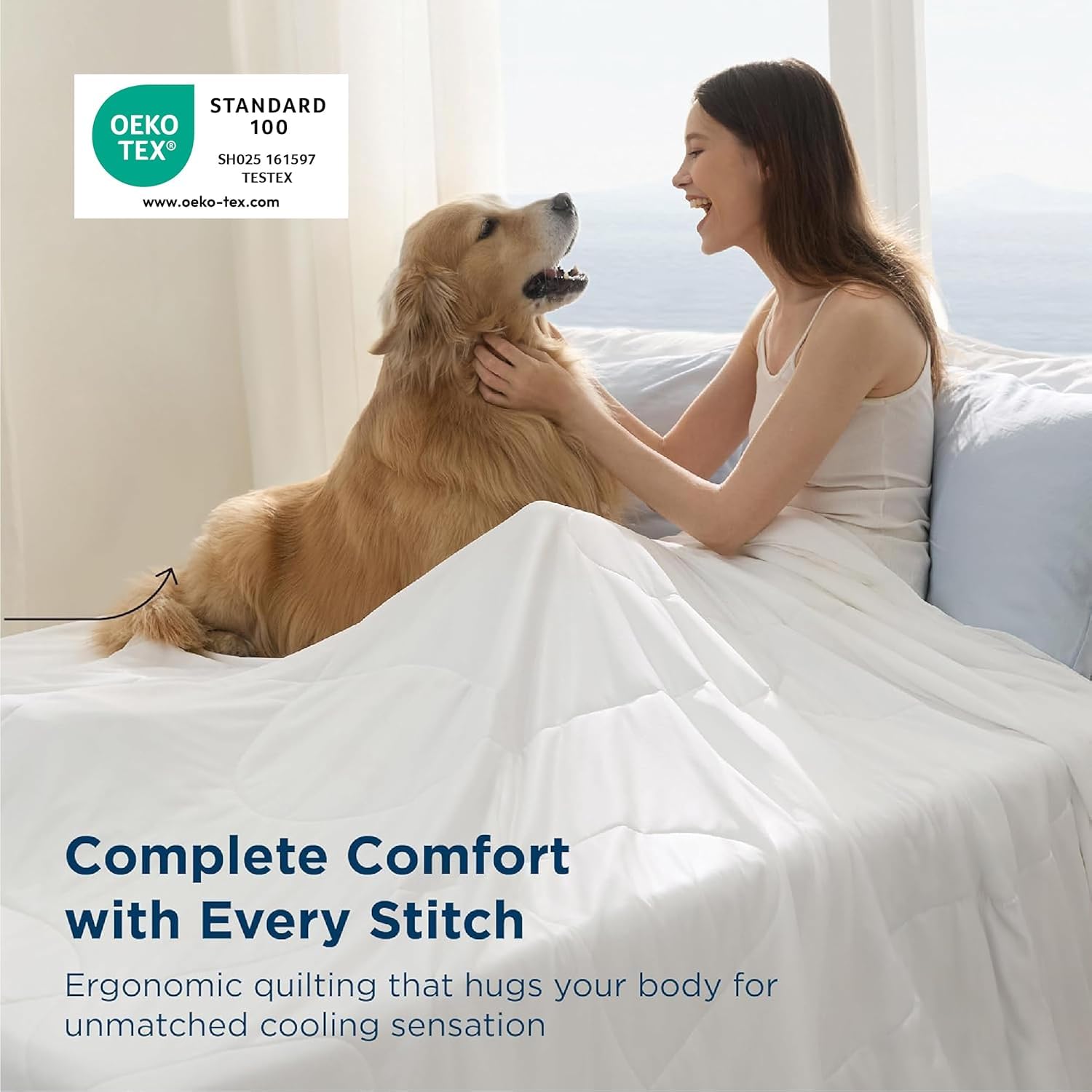 Bedsure comparaison d'échelle montrant taille 88x88 pour lit queen, ajustement facile