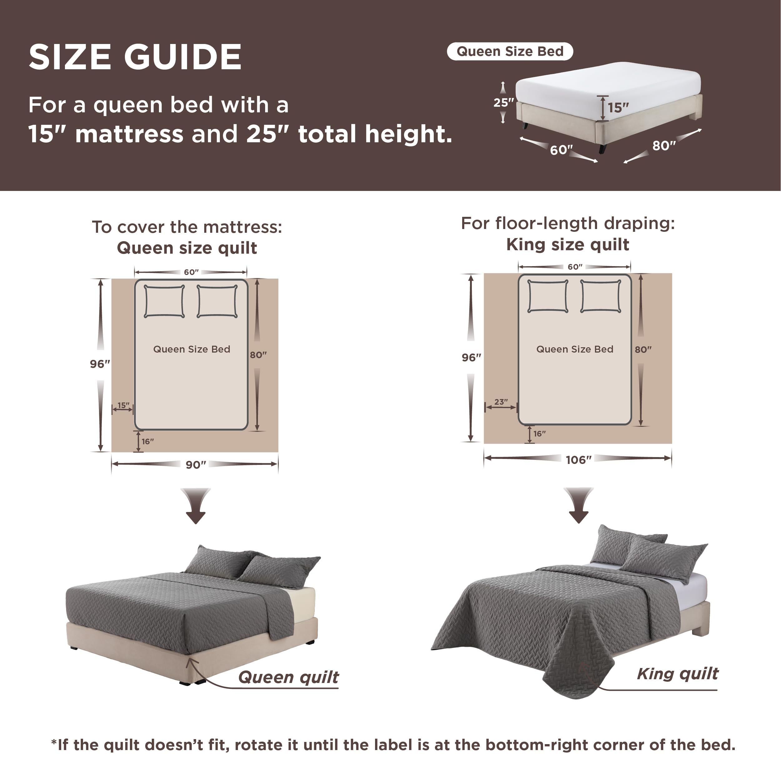 Bedsure couette à l'échelle pour visualiser taille et tombé généreux