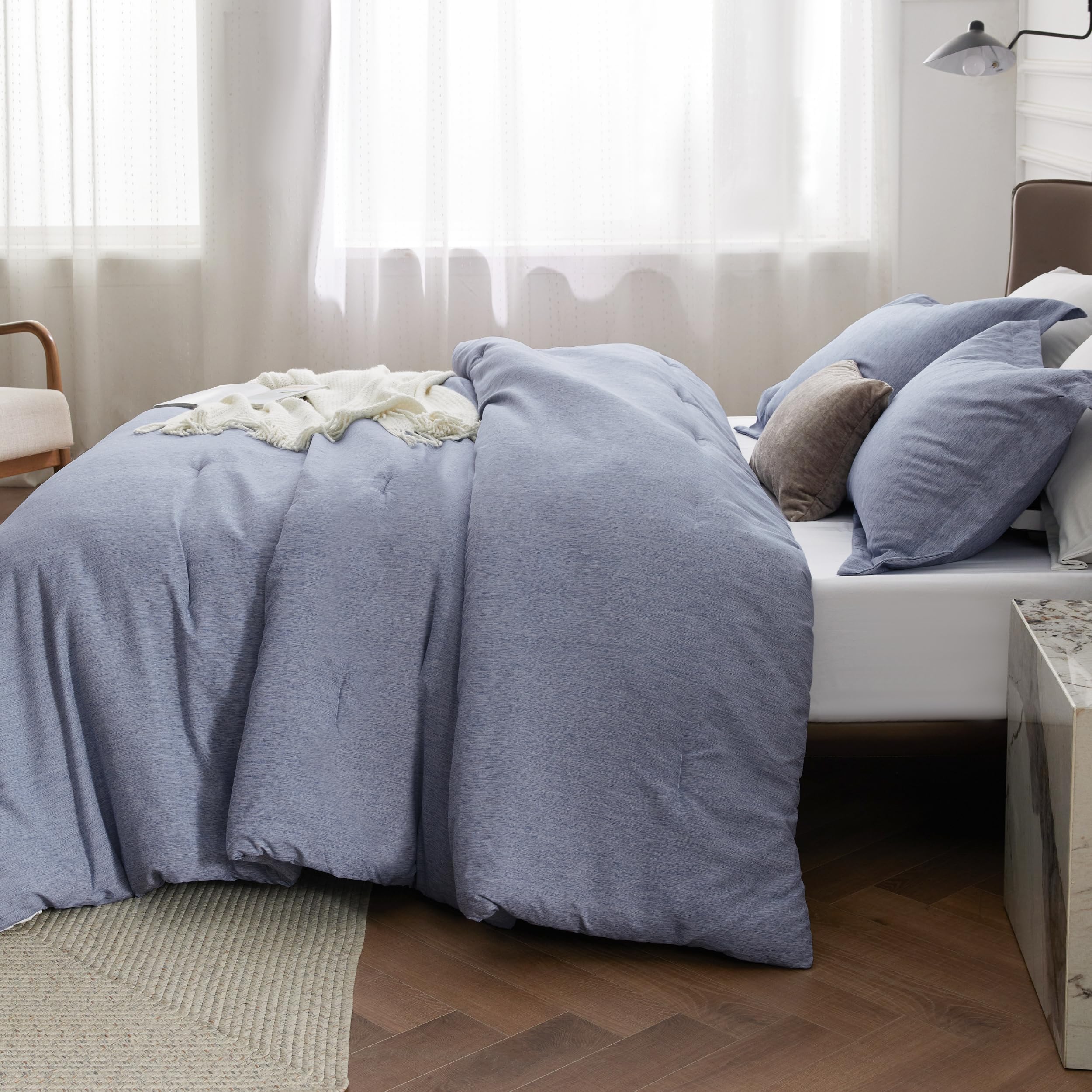 Bedsure comparaison taille montrant dimensions king et couverture complète