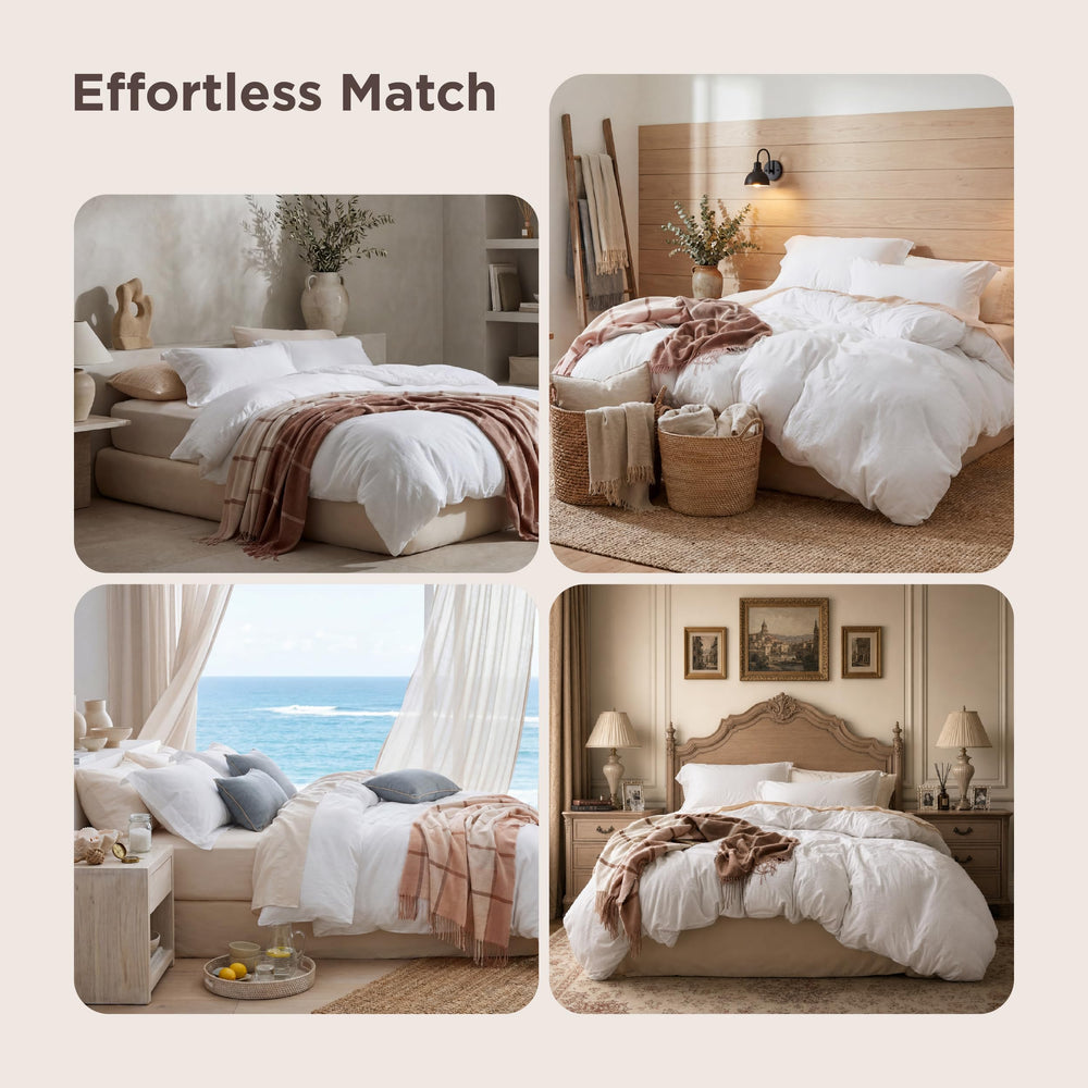 Bedsure comparaison d'échelle montrant le tombé oversized 98x98