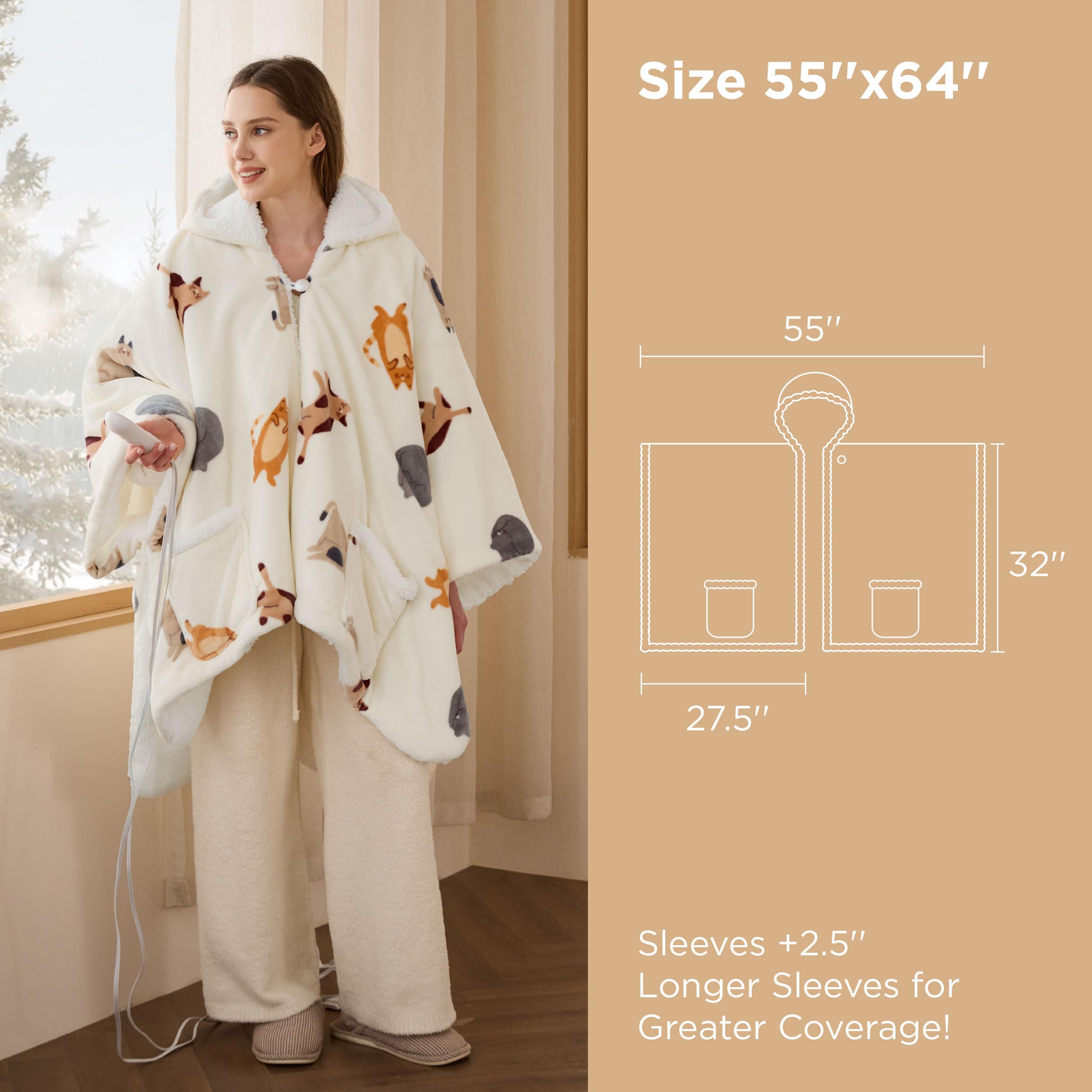 Bedsure emballage prêt à offrir motif chat, idée cadeau chaleureuse et esthétique