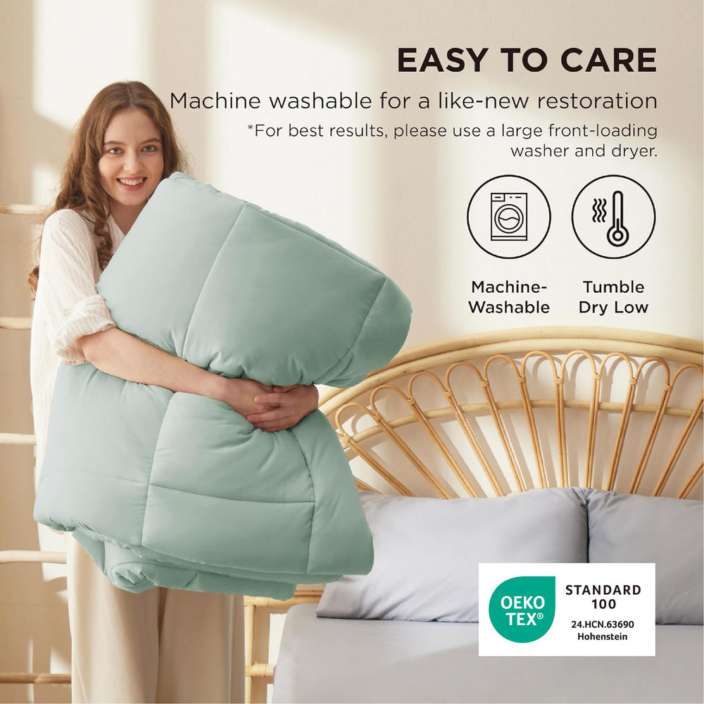 Bedsure couette après déballage montrant gonflant rapide et volume