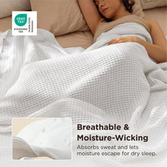 Bedsure posé sur un lit queen, apporte confort et look hôtelier