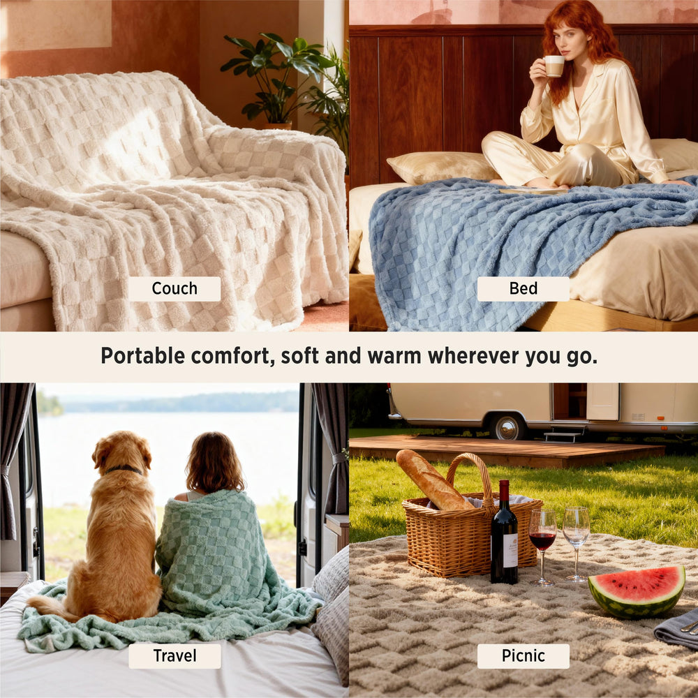 Bedsure couverture sur lit queen offrant chaleur légère