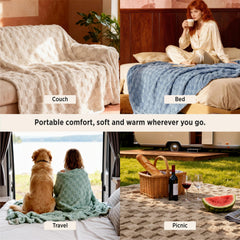 Bedsure couverture sur lit queen offrant chaleur légère