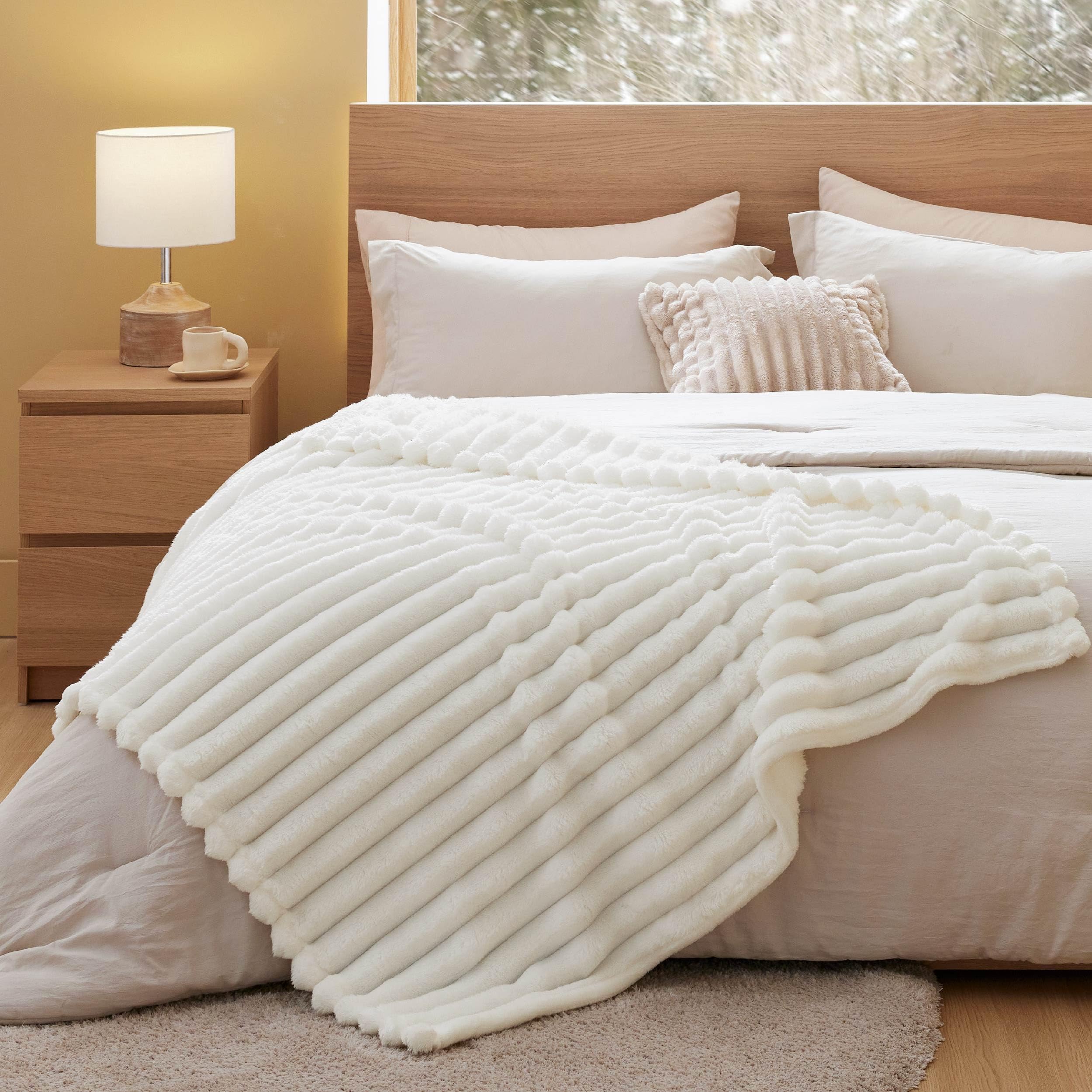 Bedsure plaid utilisé sur canapé ajoutant confort instantané