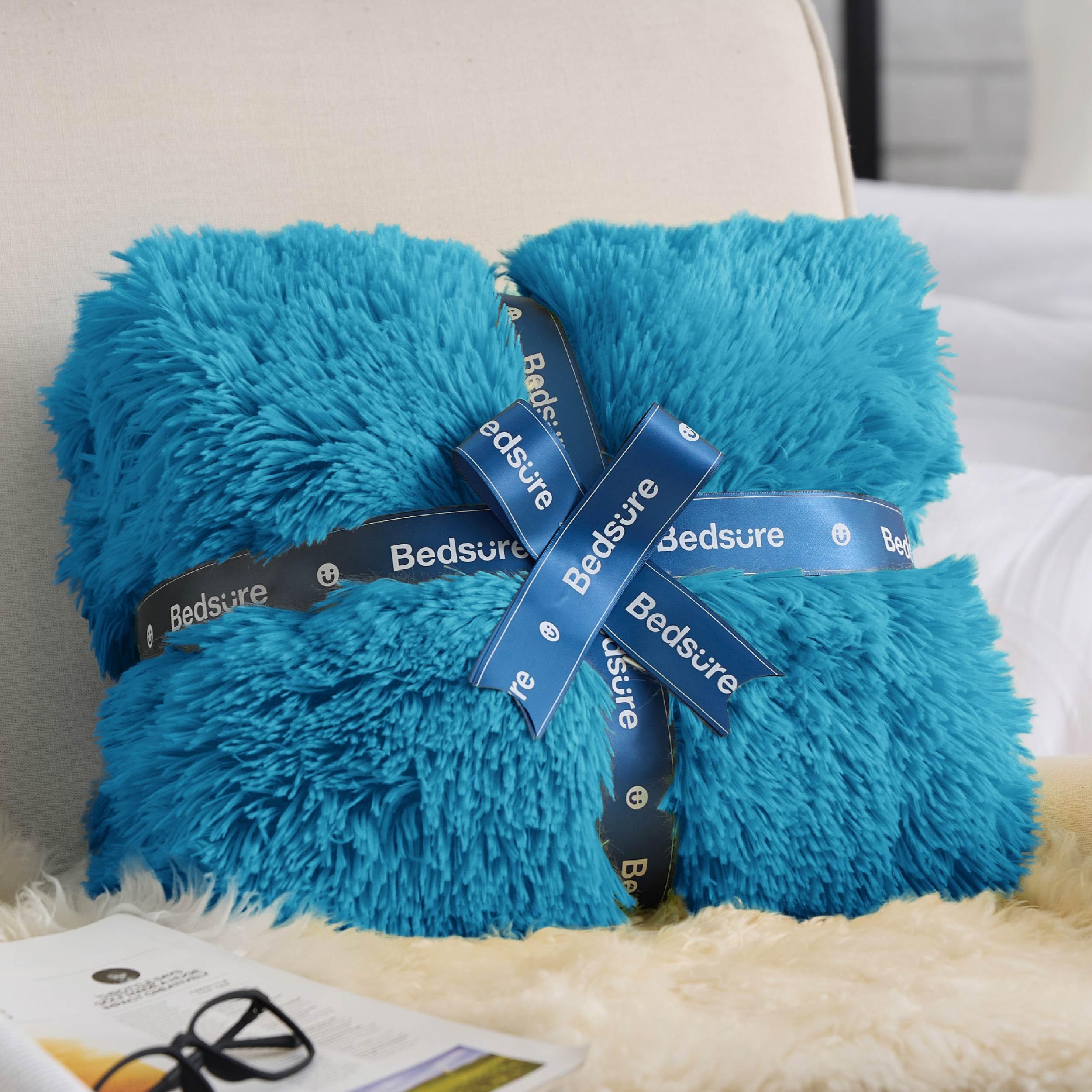 Bedsure plaid en usage sur canapé apportant chaleur instantanée