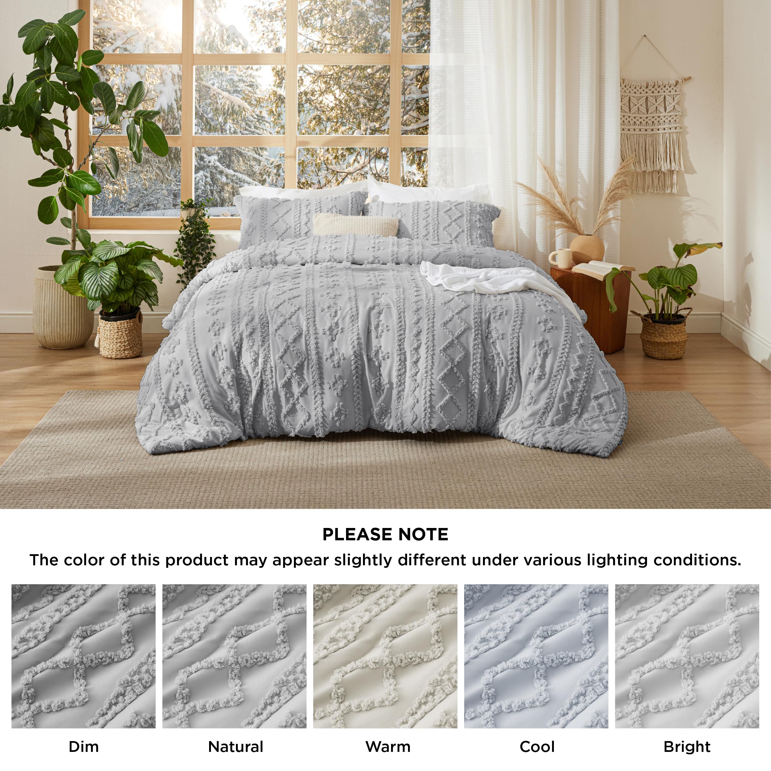 Bedsure ensemble stylisé avec coussins décoratifs, look complet