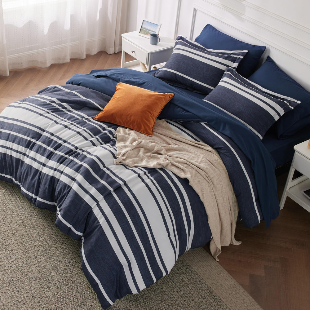 Bedsure ensemble devant bleu marine montrant style et confort