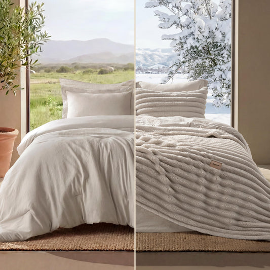 Bedsure vue avant du pack montrant le set complet et gain de place