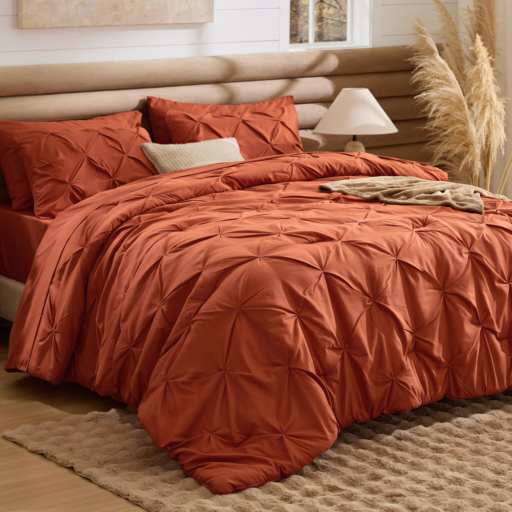 Bedsure vue avant ensemble orange brûlé offrant chaleur et style immédiat