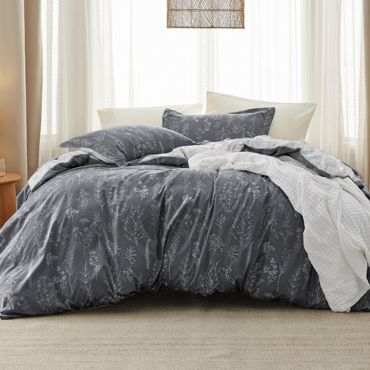 Bedsure vue avant de l'ensemble king avec motif floral, apporte style charmant