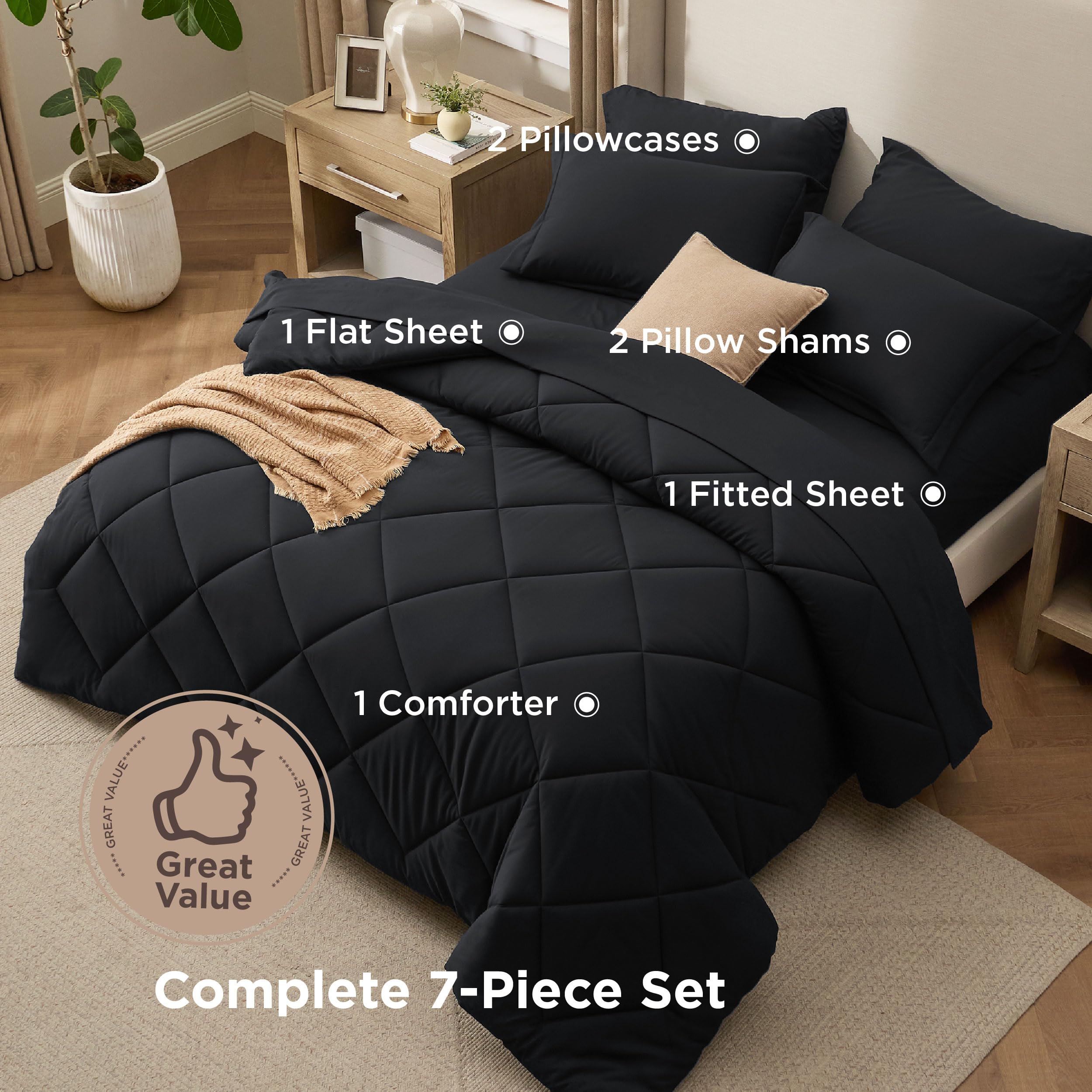 Bedsure ensemble sur lit mis en scène pour une chambre soignée