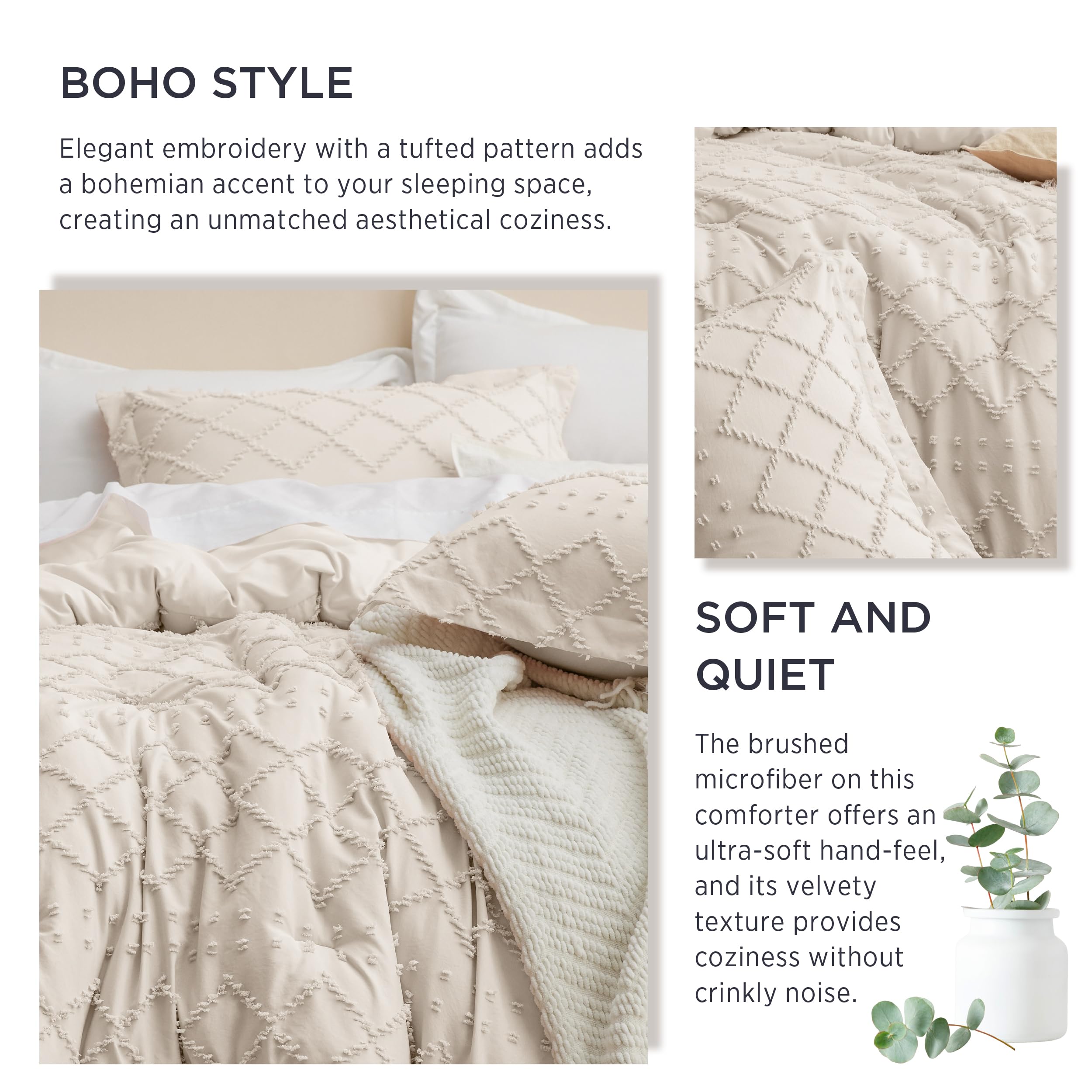 Bedsure ensemble mis en scène chambre bohème montrant ambiance cosy immédiate