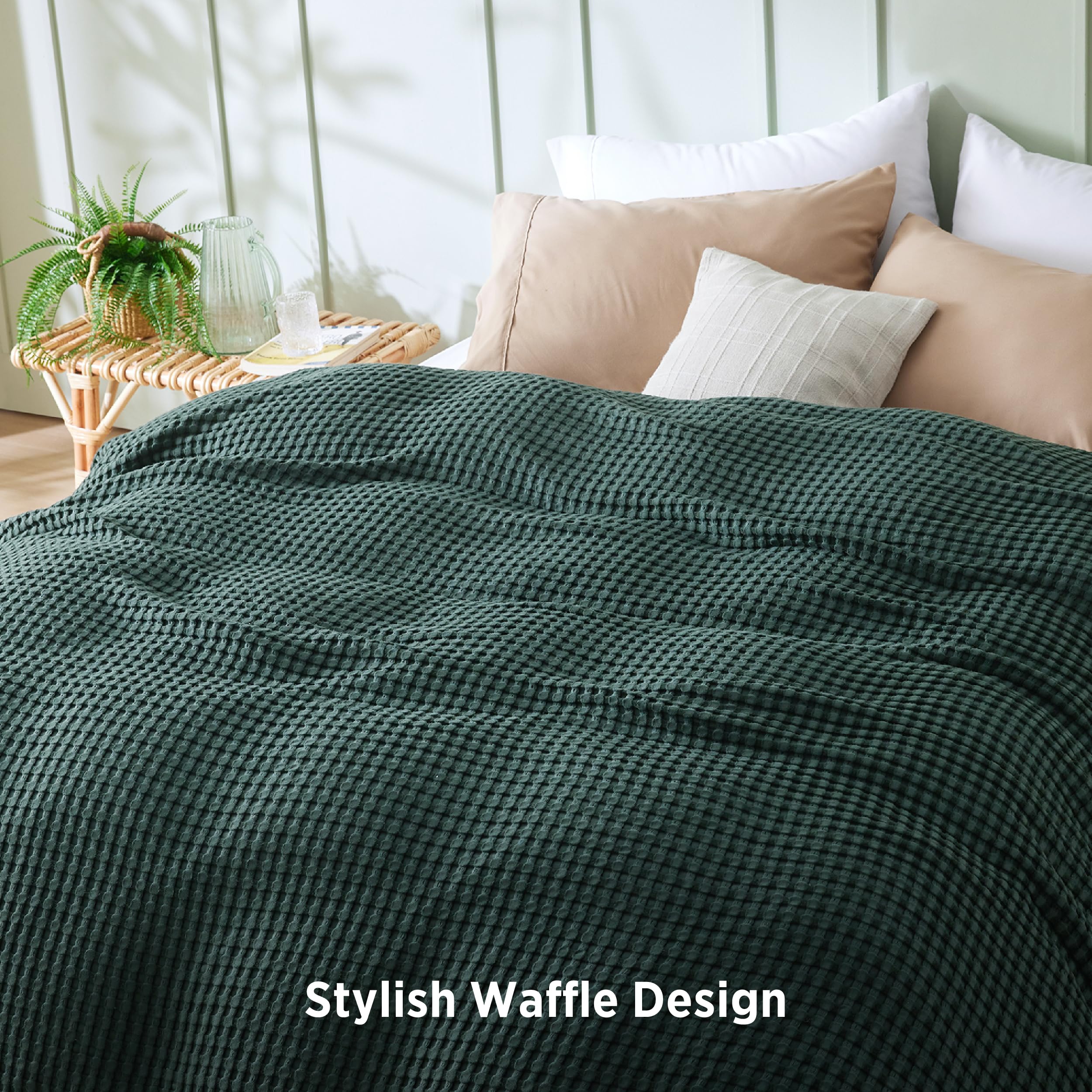 Bedsure étiquette composition 50/50 coton-rayon indiquant absorption
