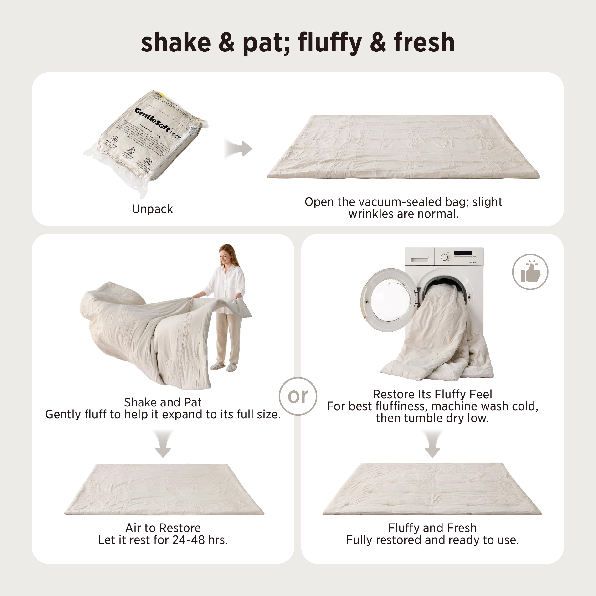 Bedsure étiquette d'entretien visible pour lavage facile et durabilité