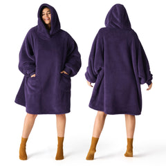 Bedsure face avant violet foncé montrant la coupe et capuche chaleureuse
