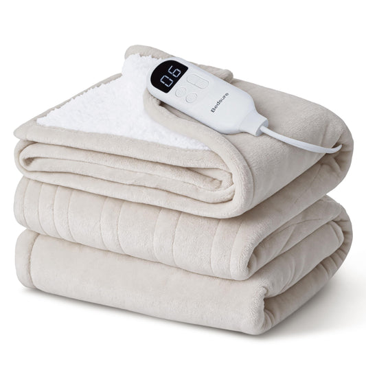 Bedsure vue de face de la couverture Full montrant design et couleur crème pour confort immédiat