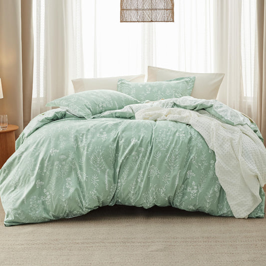 Bedsure face avant de l'ensemble vert sauge montrant style et confort