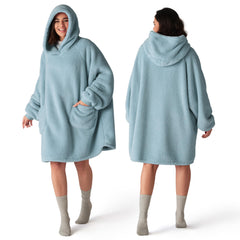 Bedsure vue avant vert clair montrant silhouette et capuche pour confort