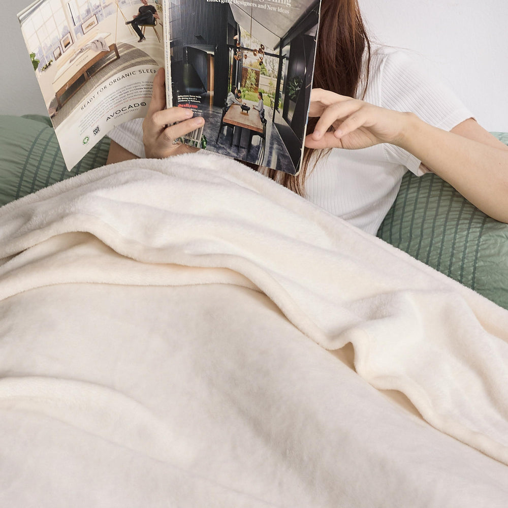 Bedsure gros plan sur la texture pelucheuse montrant douceur et chaleur