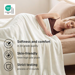 Bedsure GentleSoft drapé sur un lit queen offrant chaleur et style