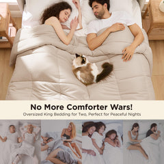 Bedsure couette étalée montrant gonflant et confort moelleux immédiat